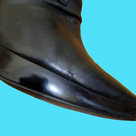 Y2K Aldo Black Leather Booties Ankle Boots Size 6 Pointed Toe Stiletto EUR 36 - Picture 12 of 16